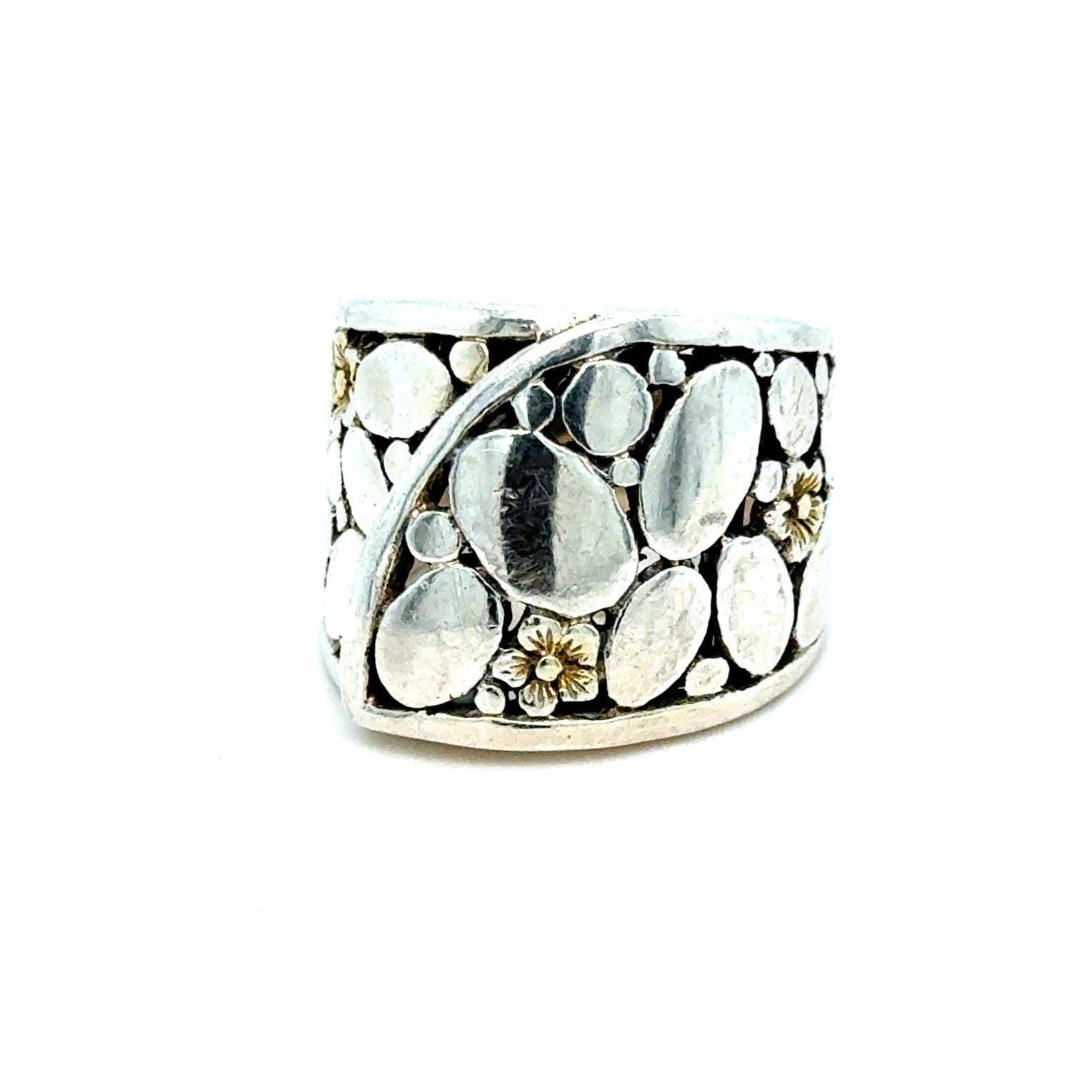 925 Flower/Dot Band Ring