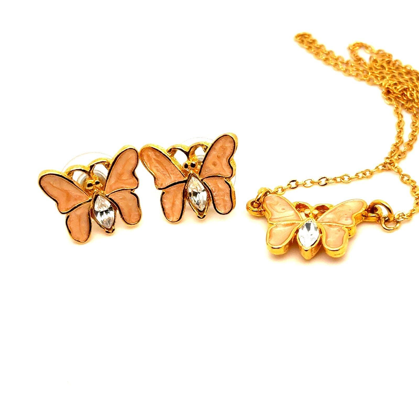 Butterfly Necklace & Earrings Set
