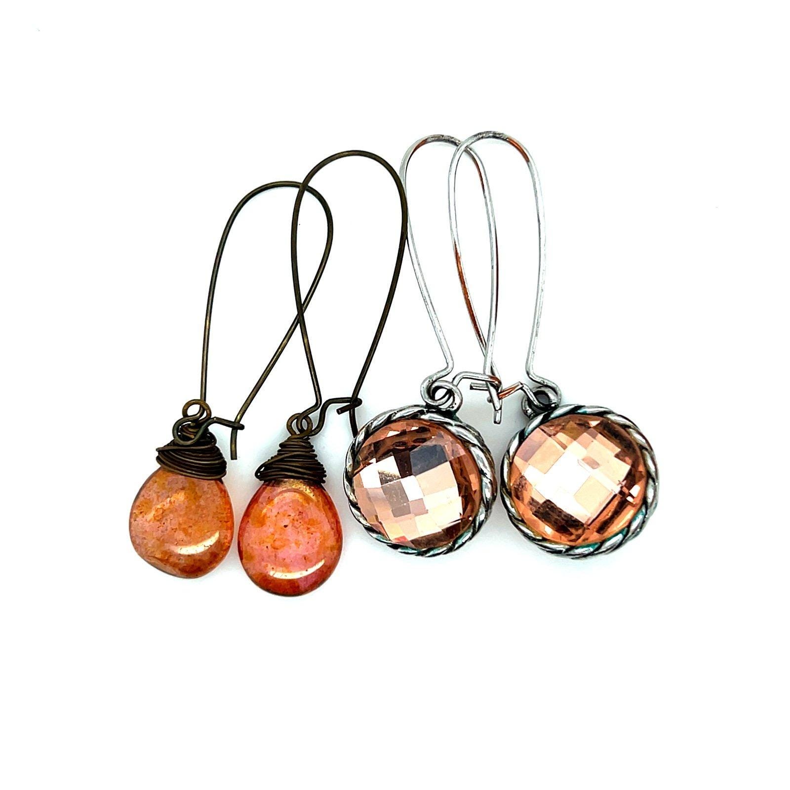 Circle and Oval Dangle Earrings