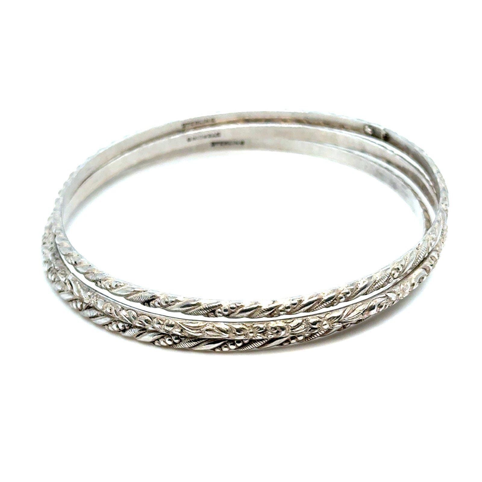 3 Skinny Sterling Bangles
