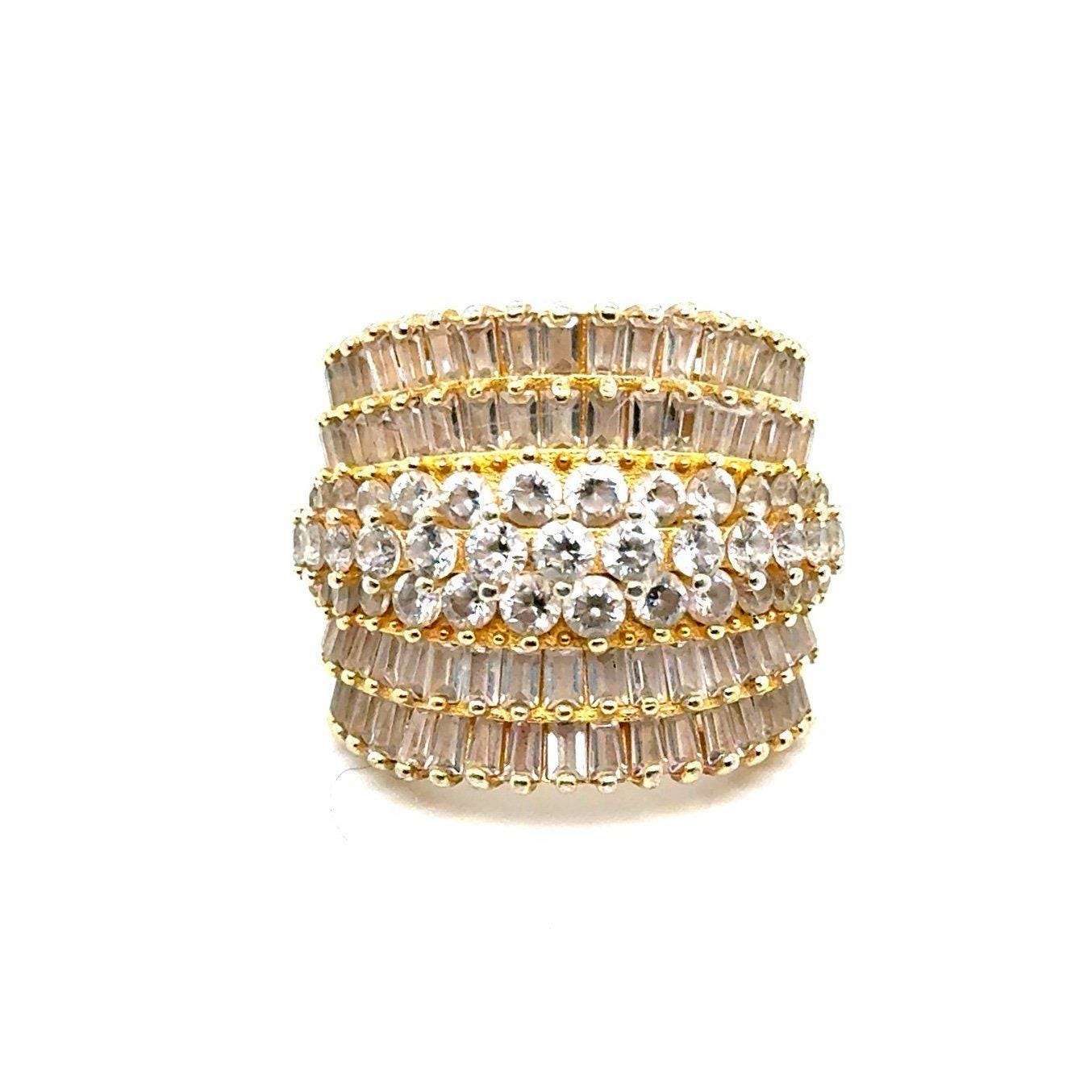 Magnificent Gold Vermeil 925 Cz Ring