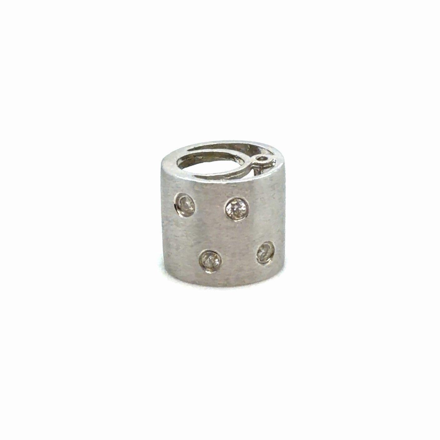 14k White Gold 4-Diamonds Enhancer/ Pendant