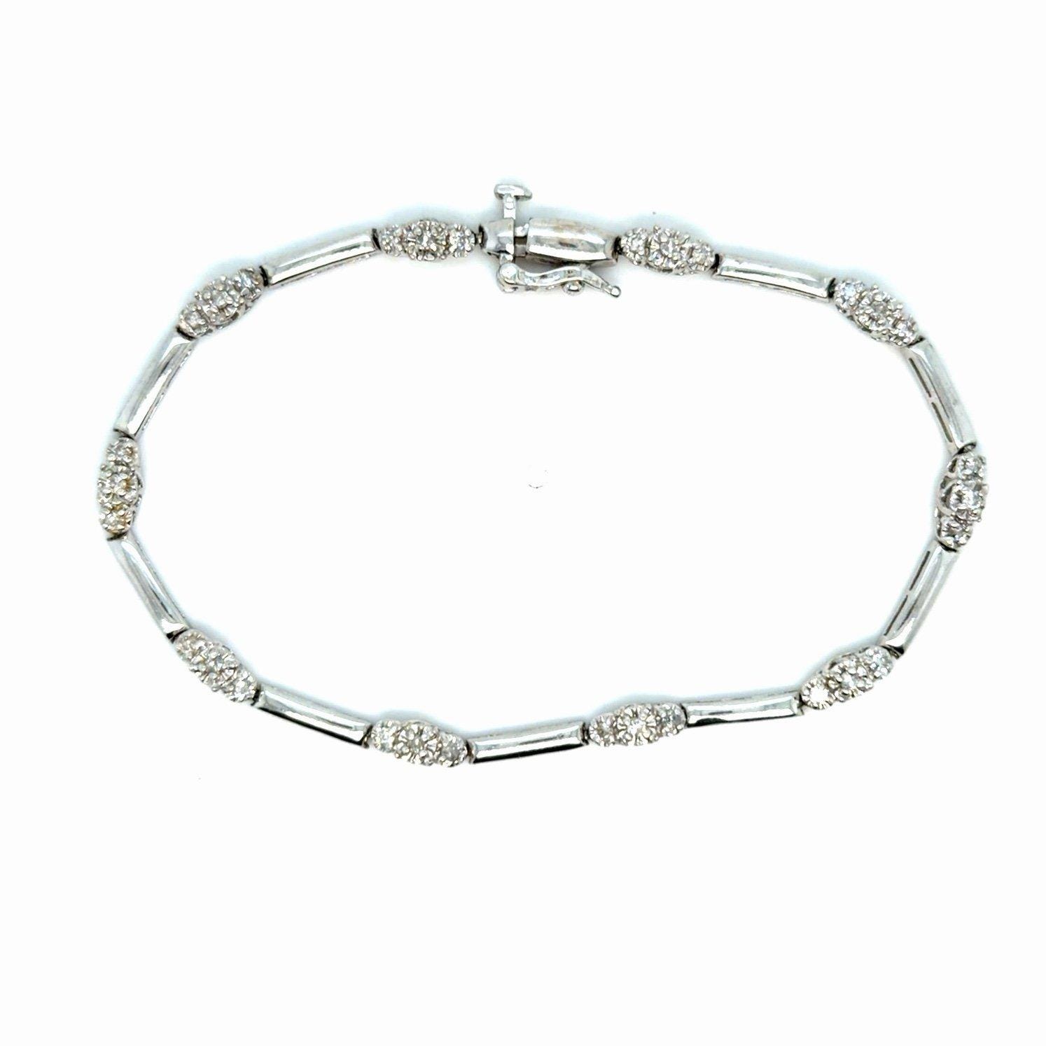 1/2 Carat 10K White Gold Diamond Bracelet