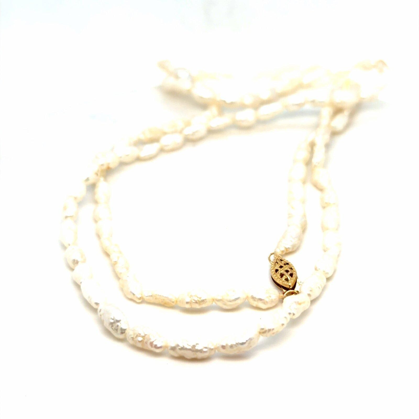 14k Gold Clasp Freshwater Pearls Necklace