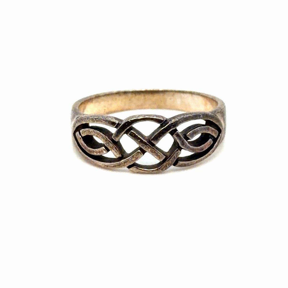 Sterling Silver 925 Interlink Band Ring