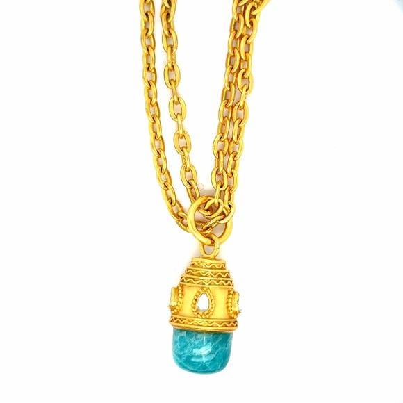 Julie Vos Blue/Pearl Stones Long Necklace