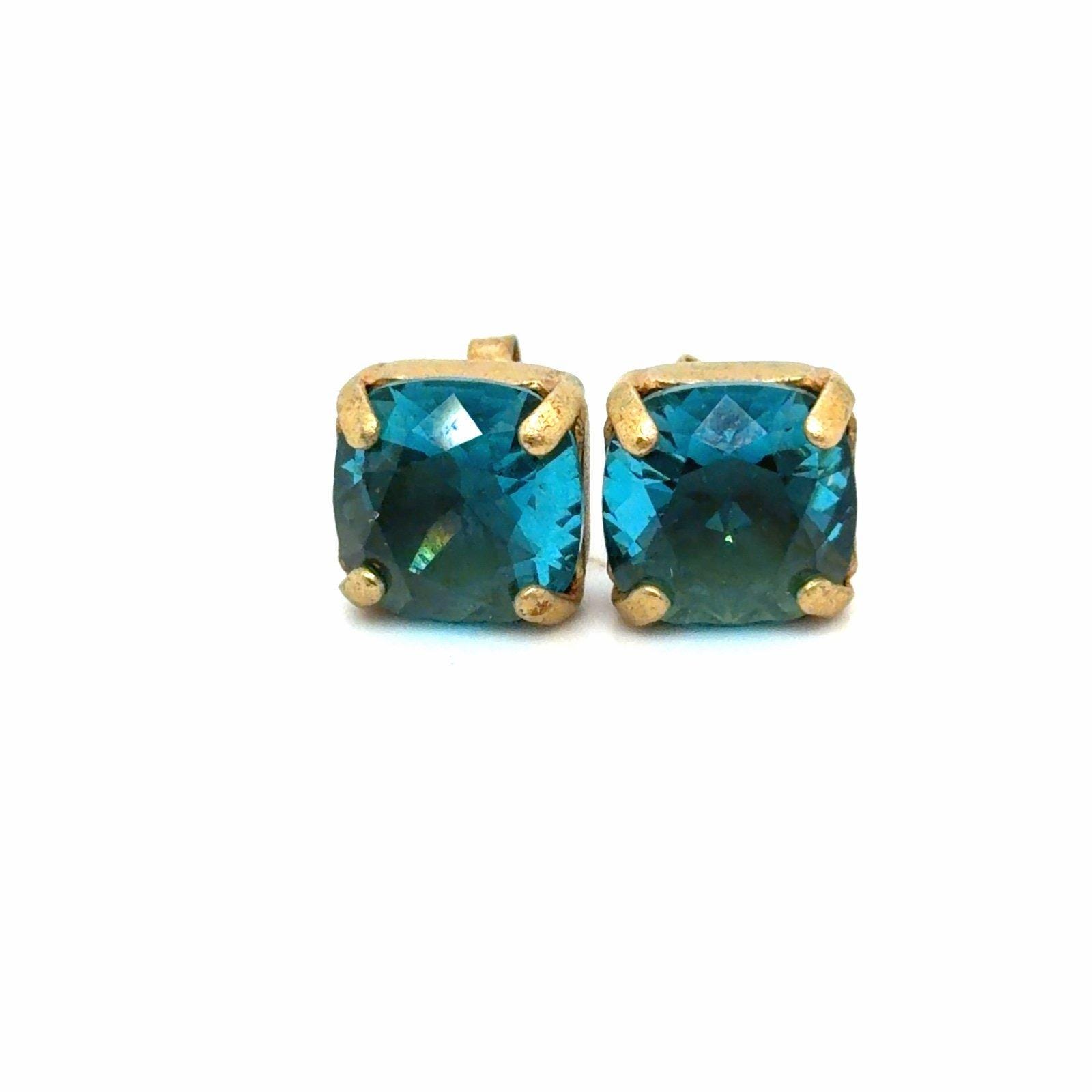 Blue Color Square Stud Earrings