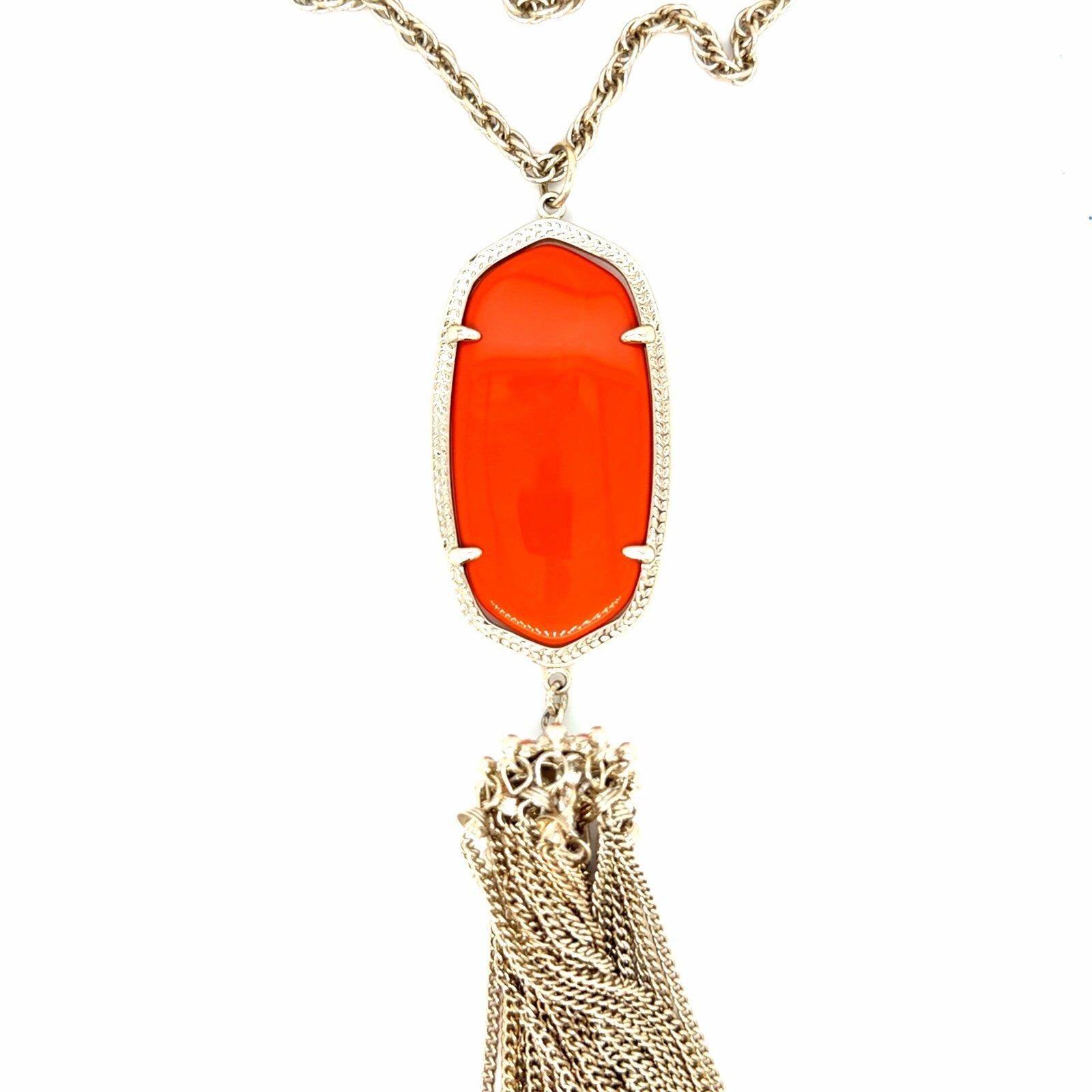 Kendra Scott Rayne Orange Tassel Necklace