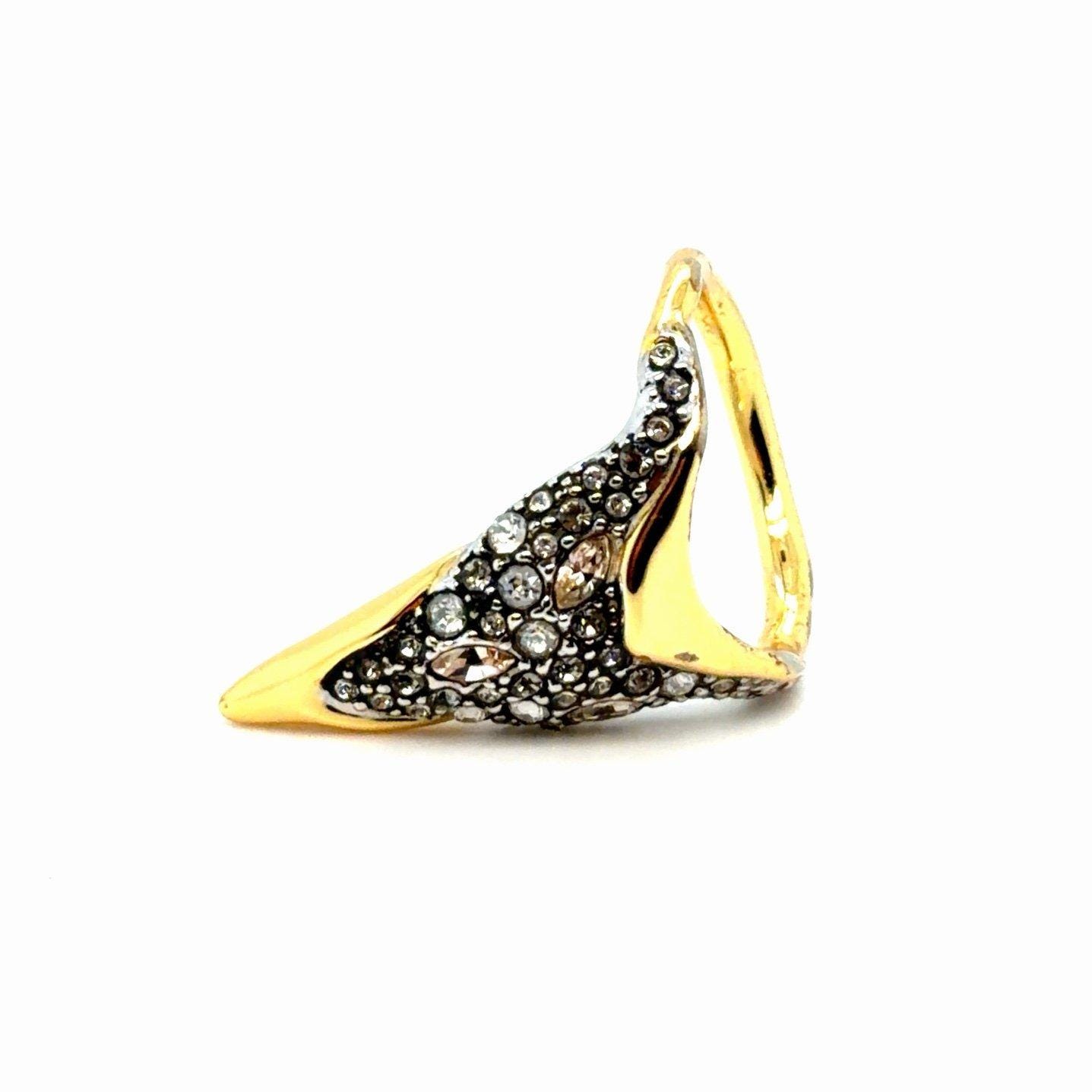 Alexis Bittar Pave Rhinestones V Shaped Ring