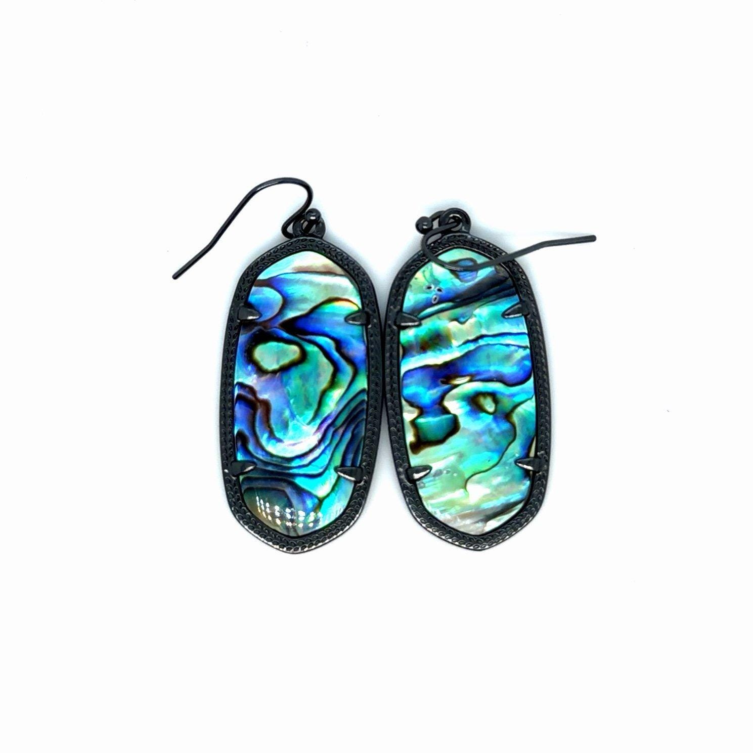 Kendra Scott Gunmetal Abalone Elle Earrings