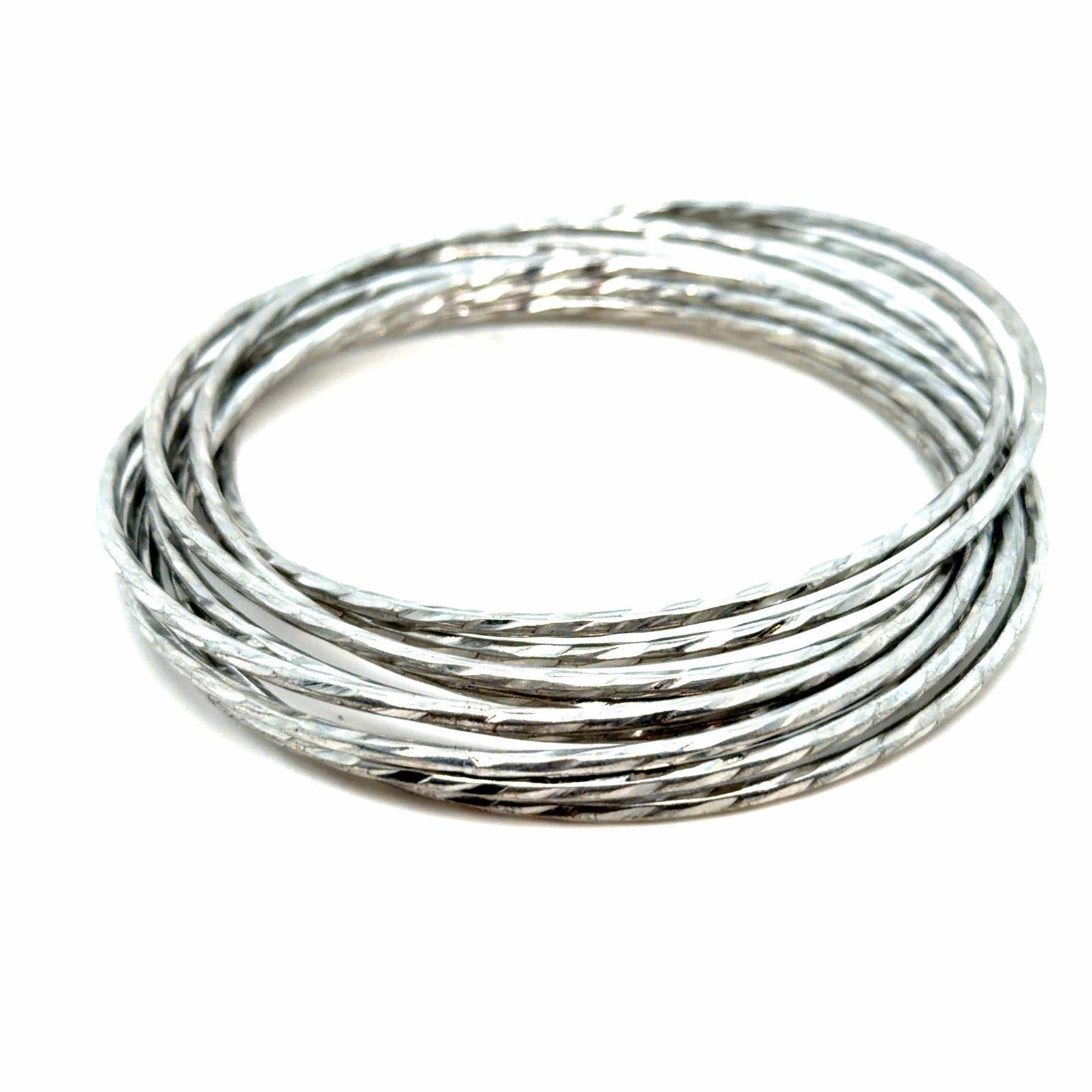 Silver Intercloking Bangles