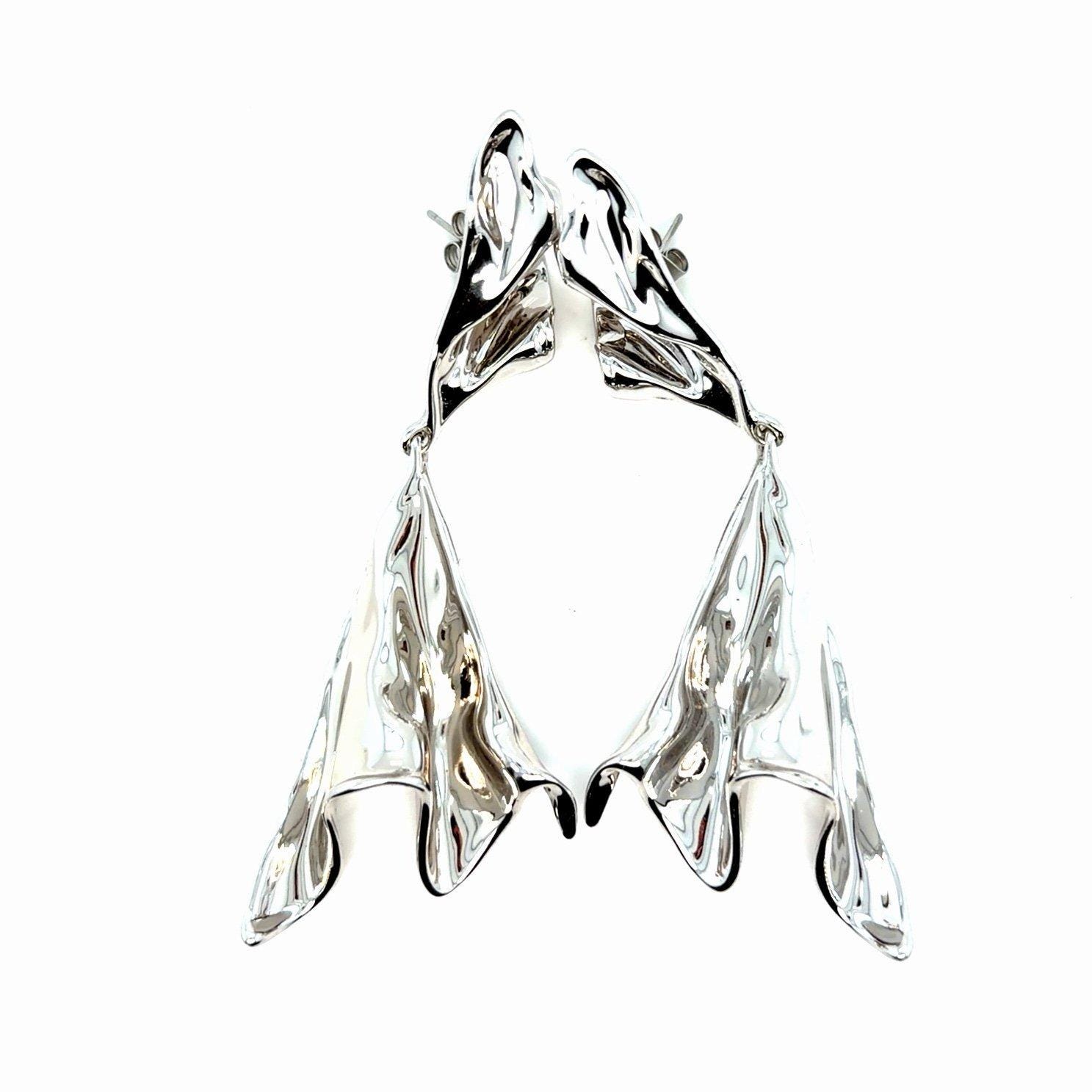 Alexis Bittar Sculptural Silver Earrings