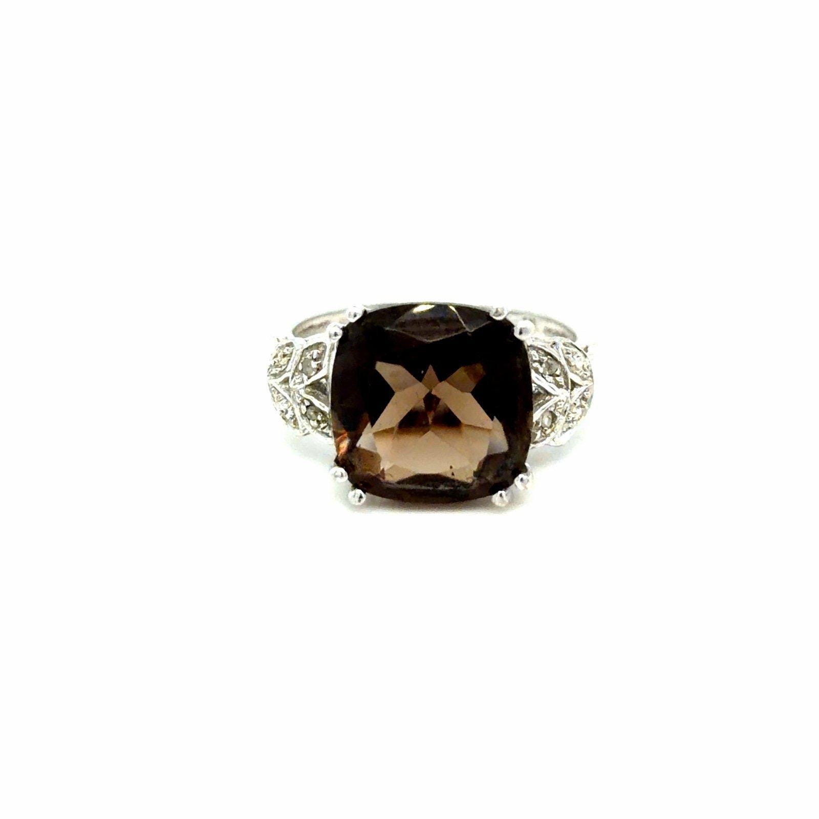 Silver 925 Smoky Topaz Ring