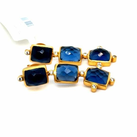 Julie Vos Sapphire Colored Dangle Stones Earrings