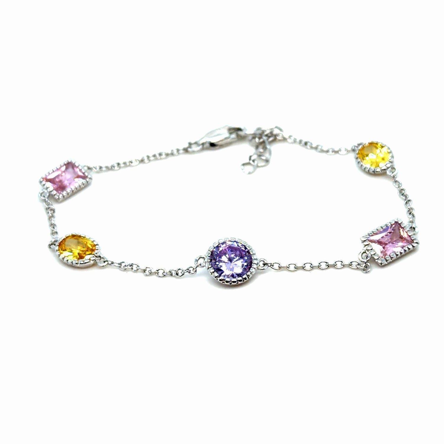 925 Silver Station Stones Bracelet