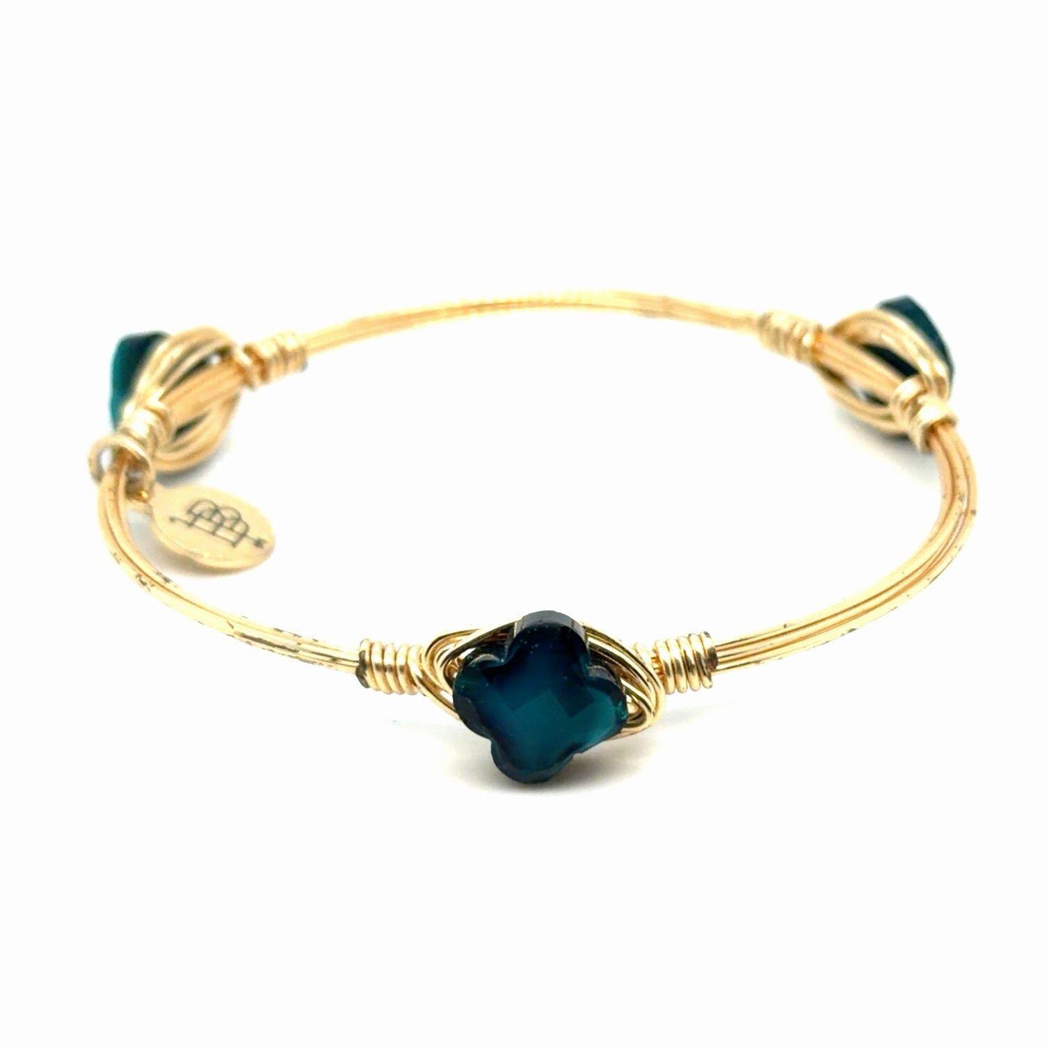 Bourbon and Bowties Blue Clover Bangle