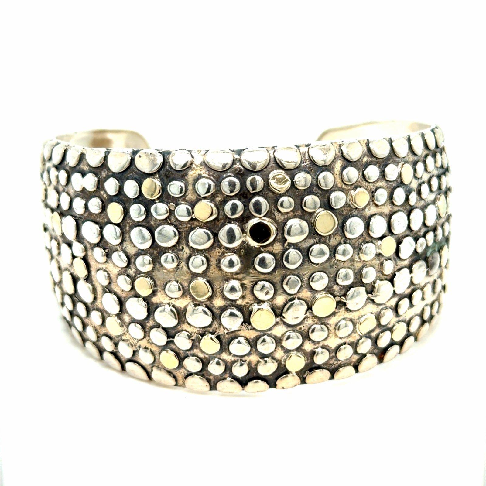 925 14K Two Tone Dot Cuff