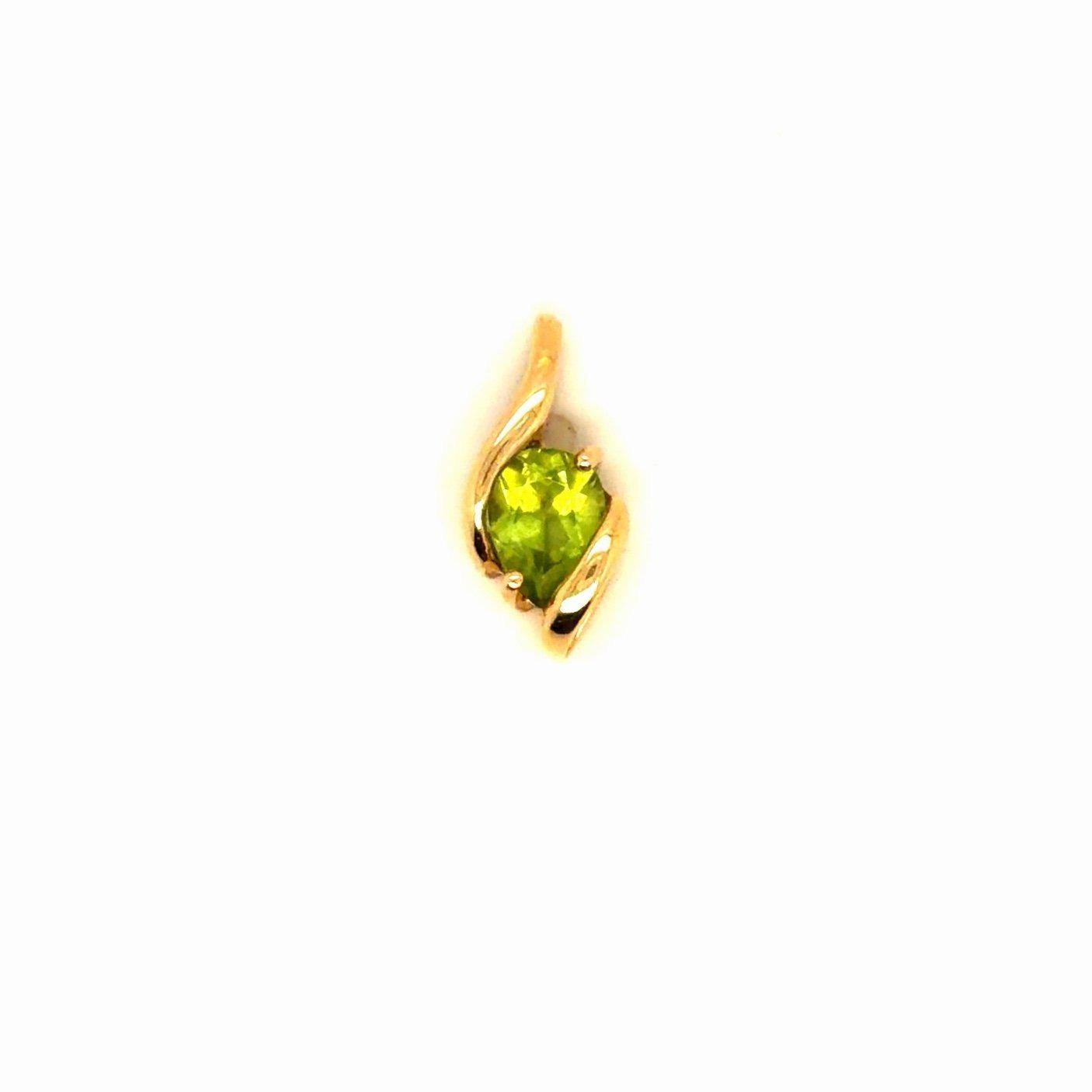 14k Gold Peridot Pendant
