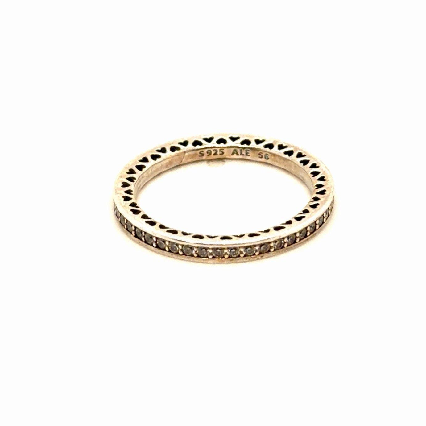 Pandora Radiant Hearts Cz/White Enamel Band