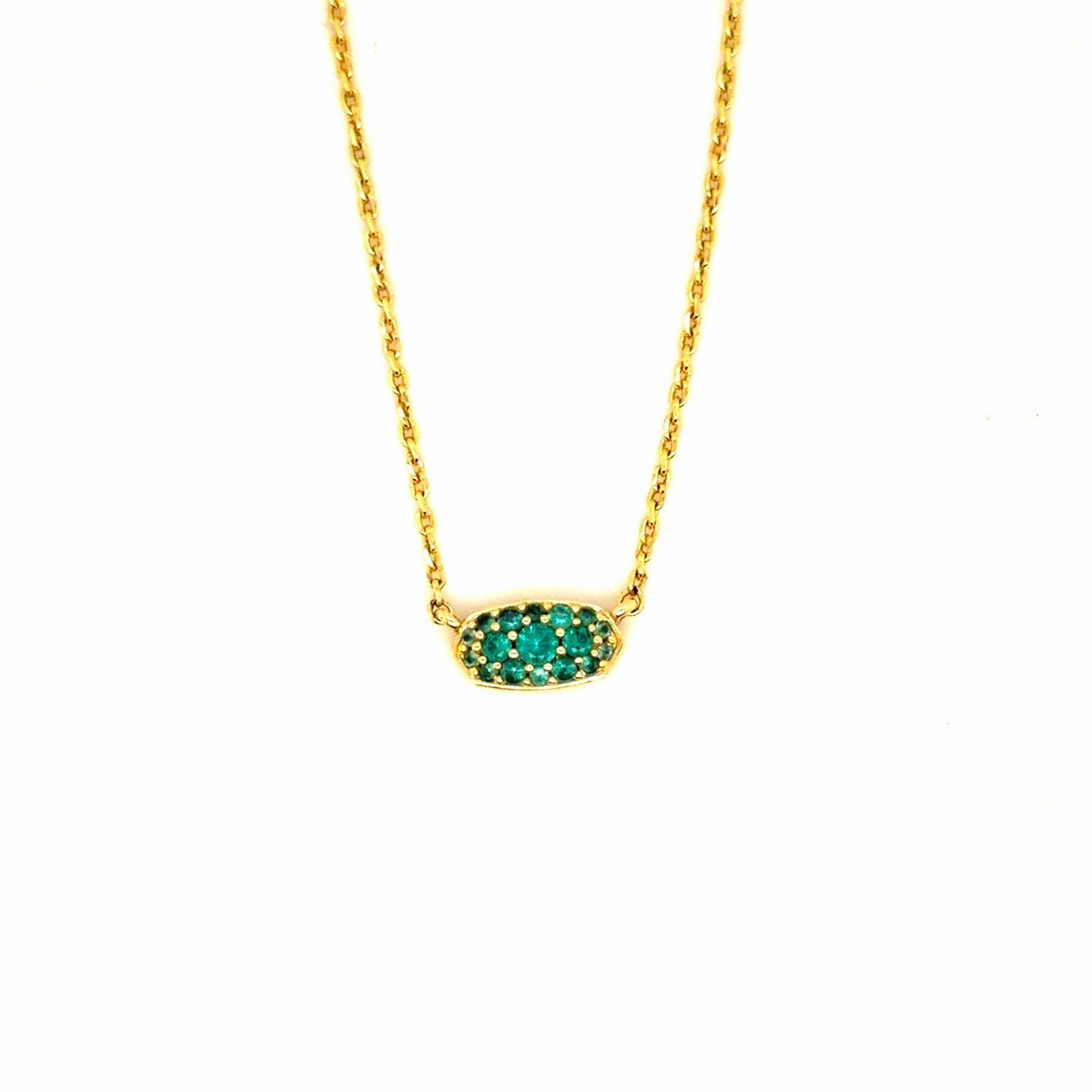 Kendra Scott Pave Green Stones Necklace