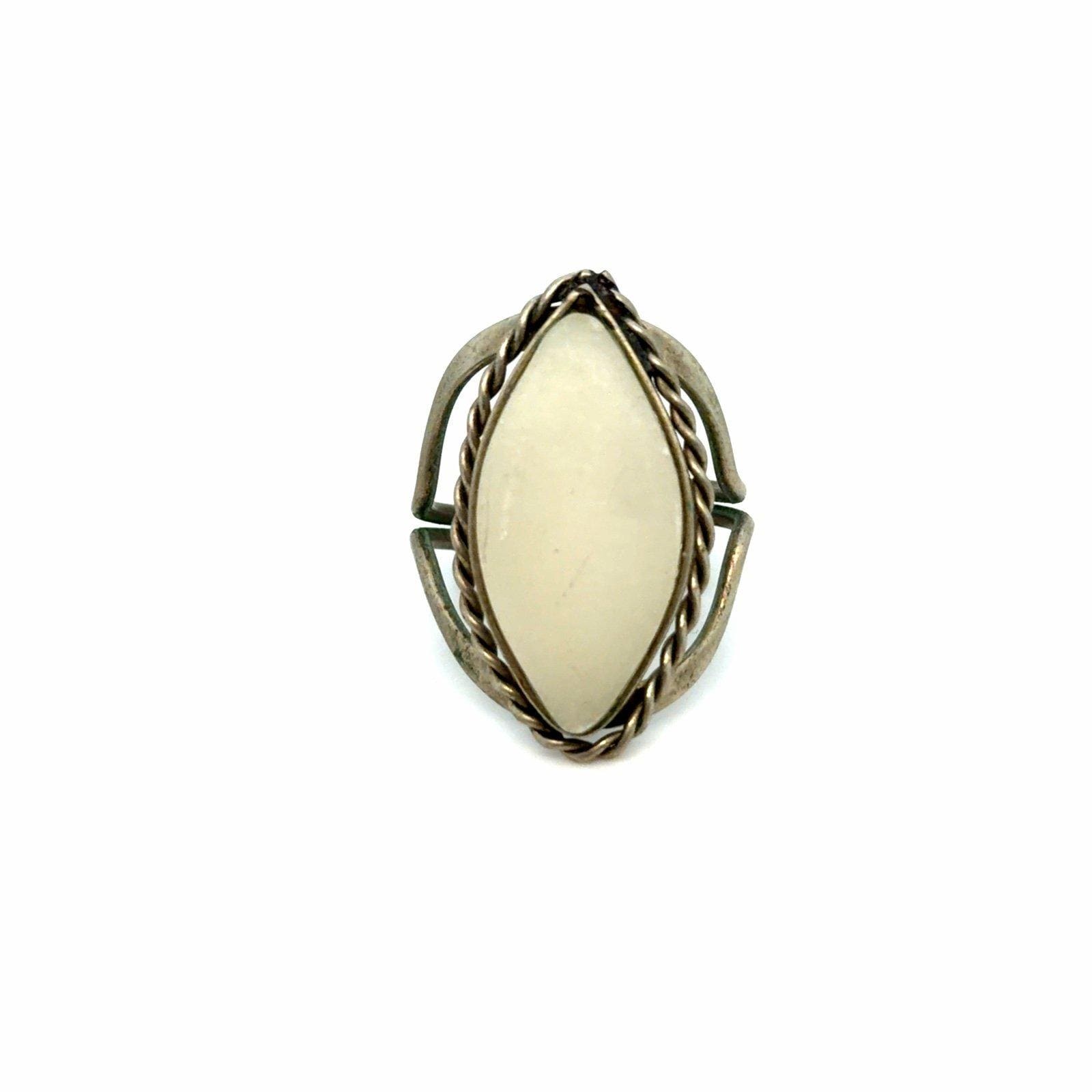 White Stone Adjustable Ring
