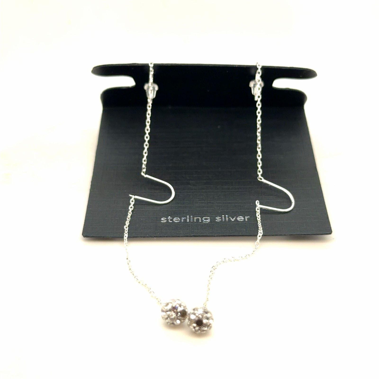Sterling Silver Ball Threader Earrings