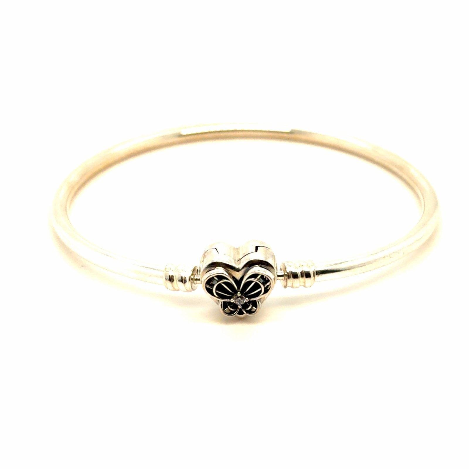 Pandora Butterfly Clasp Heart Bangle