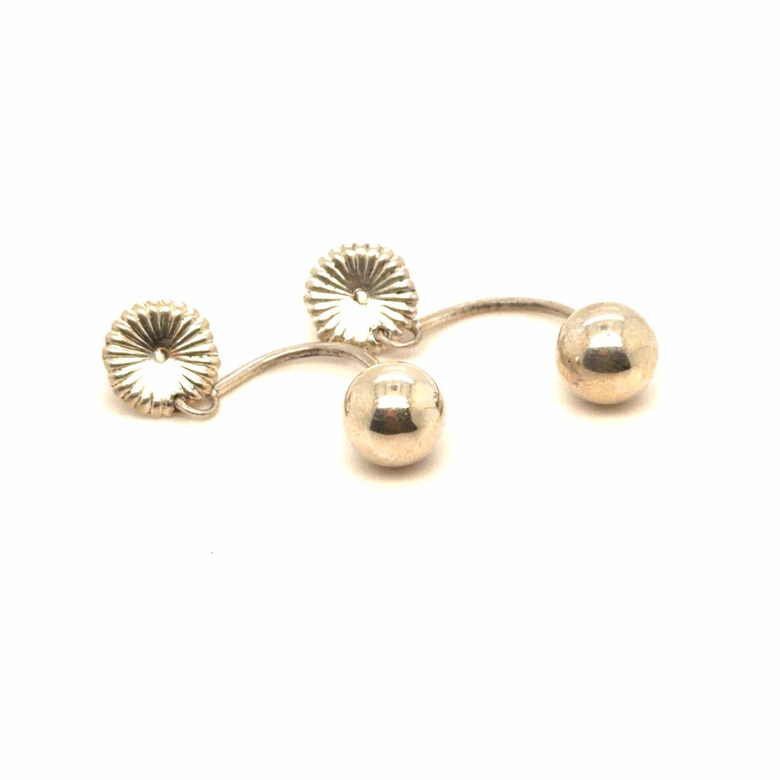 Silver 925 Ear Jackets Ball Drop Earrings