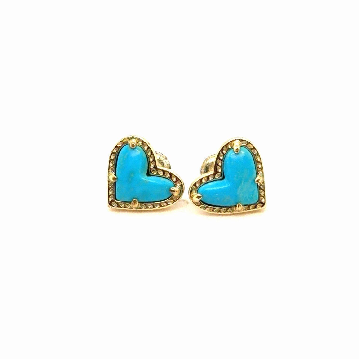 Kendra Scott Heart Turquoise Stud Earrings