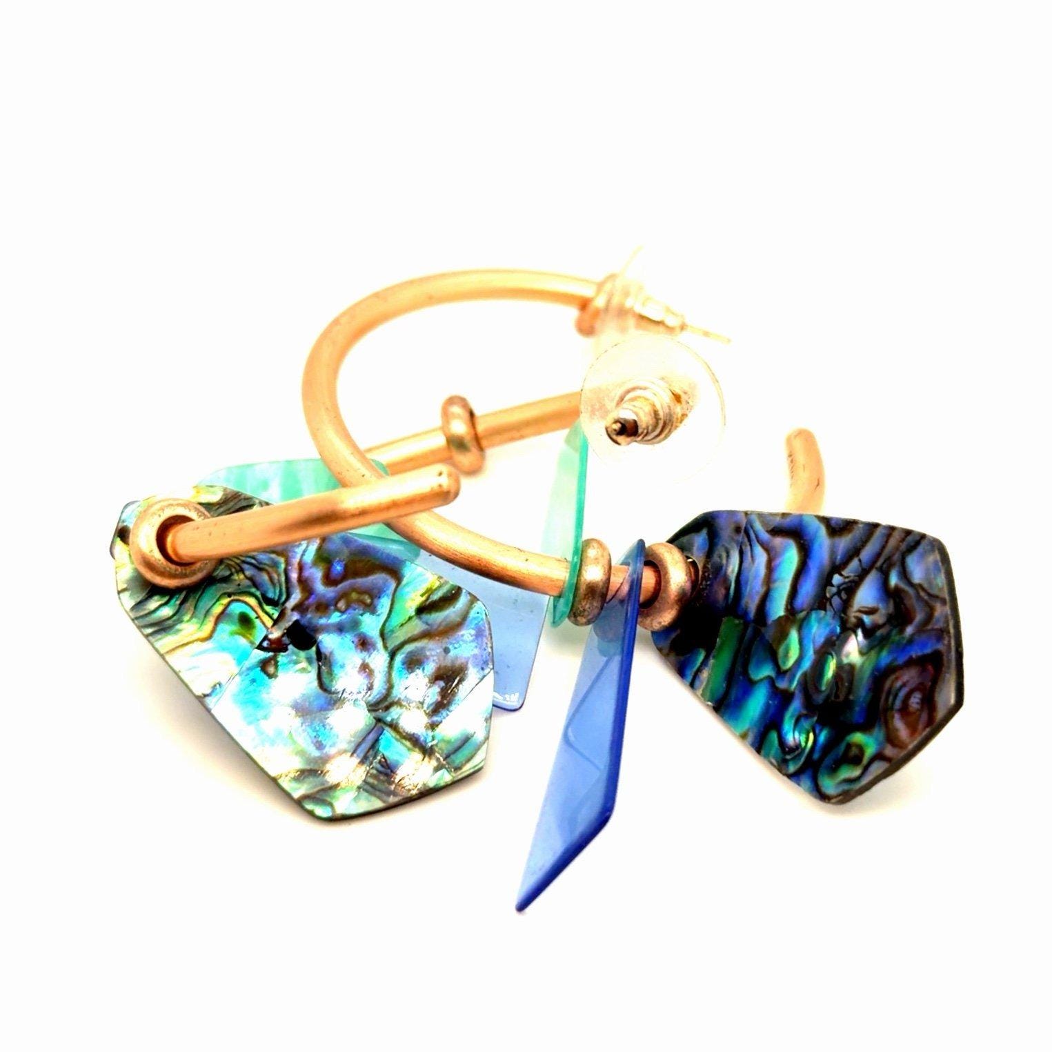 Kendra Scott Abalone Discs Hoops Earrings