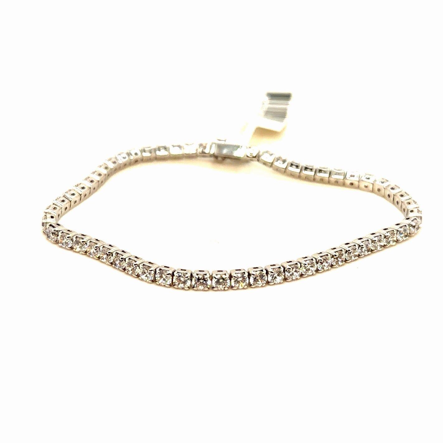 925 Silver Simulated Diamonds Tennis Bracelet