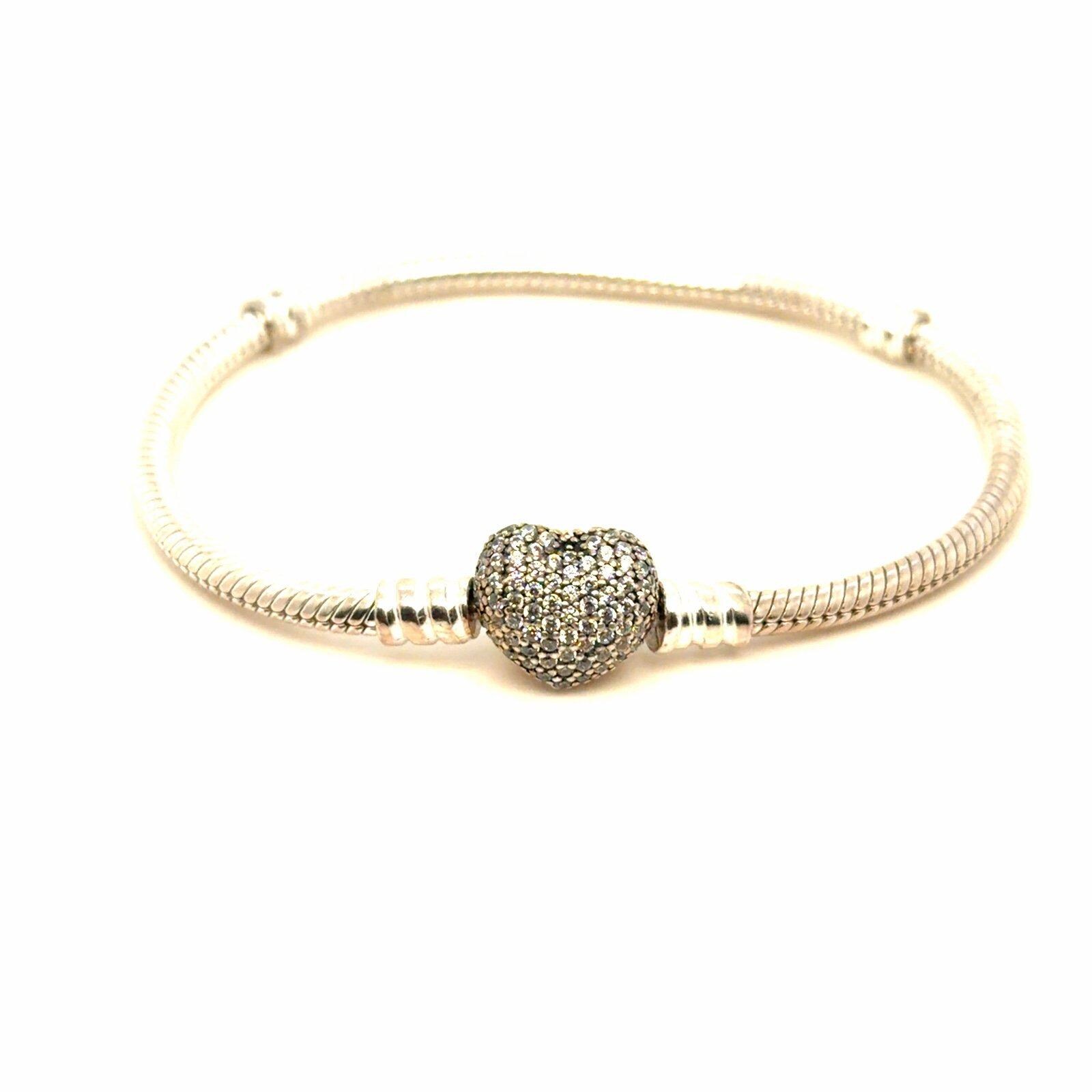Pandora Pave Cz Heart Clasp Bracelet