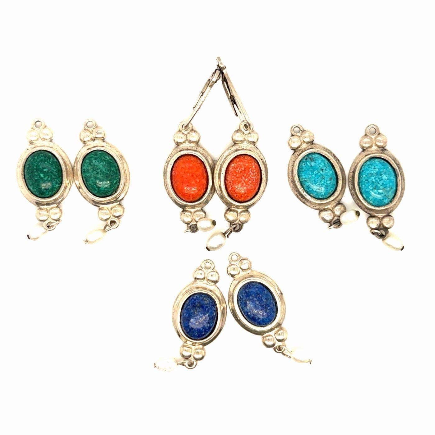 Silver 925 Interchangeable Dangles Earrings
