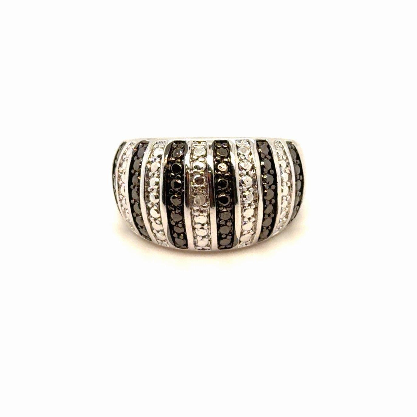 Black/White Striped Ring