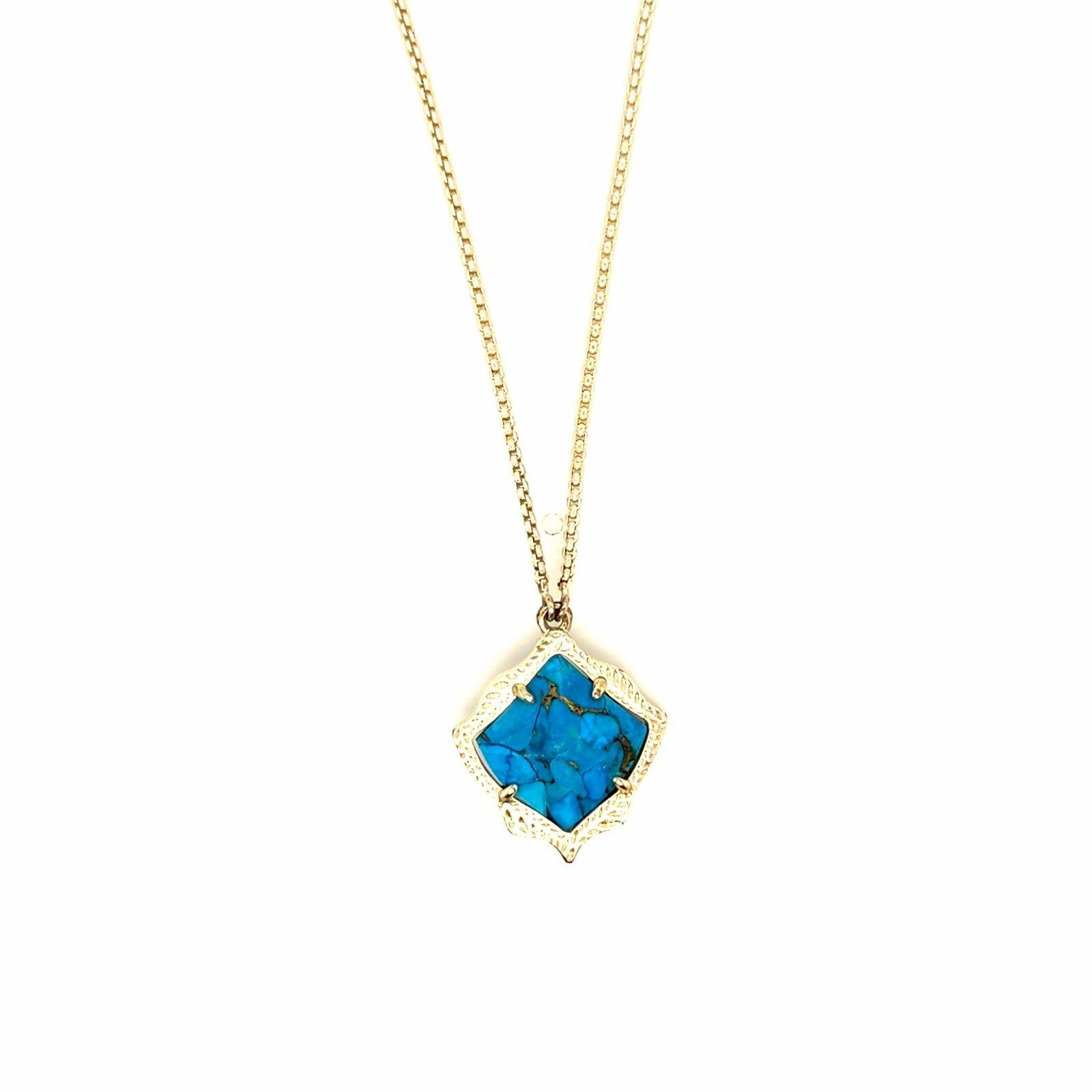 Kendra Scott Mallory Bronze Veined Turquoise Necklace