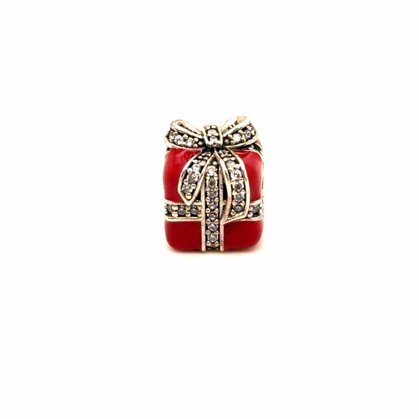 Pandora Cz Red Present Charm