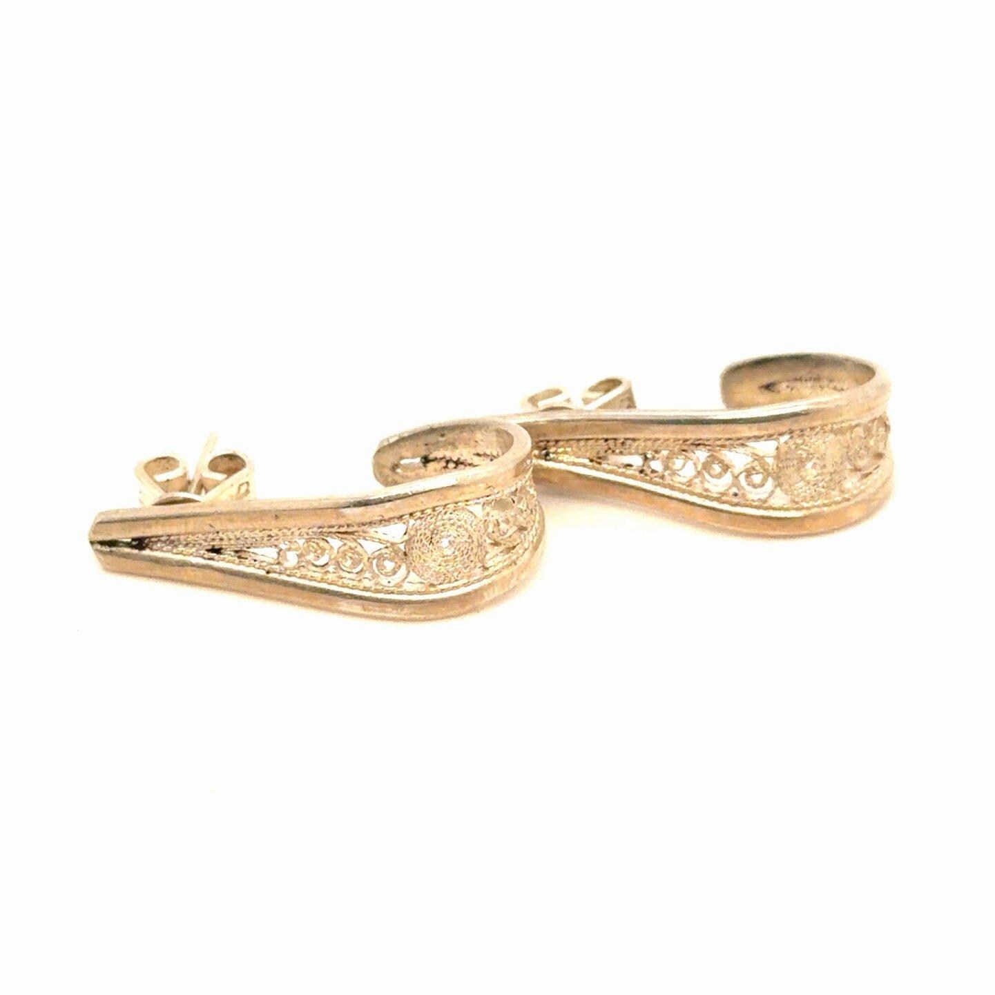 Silver 925 J Drop Earrings