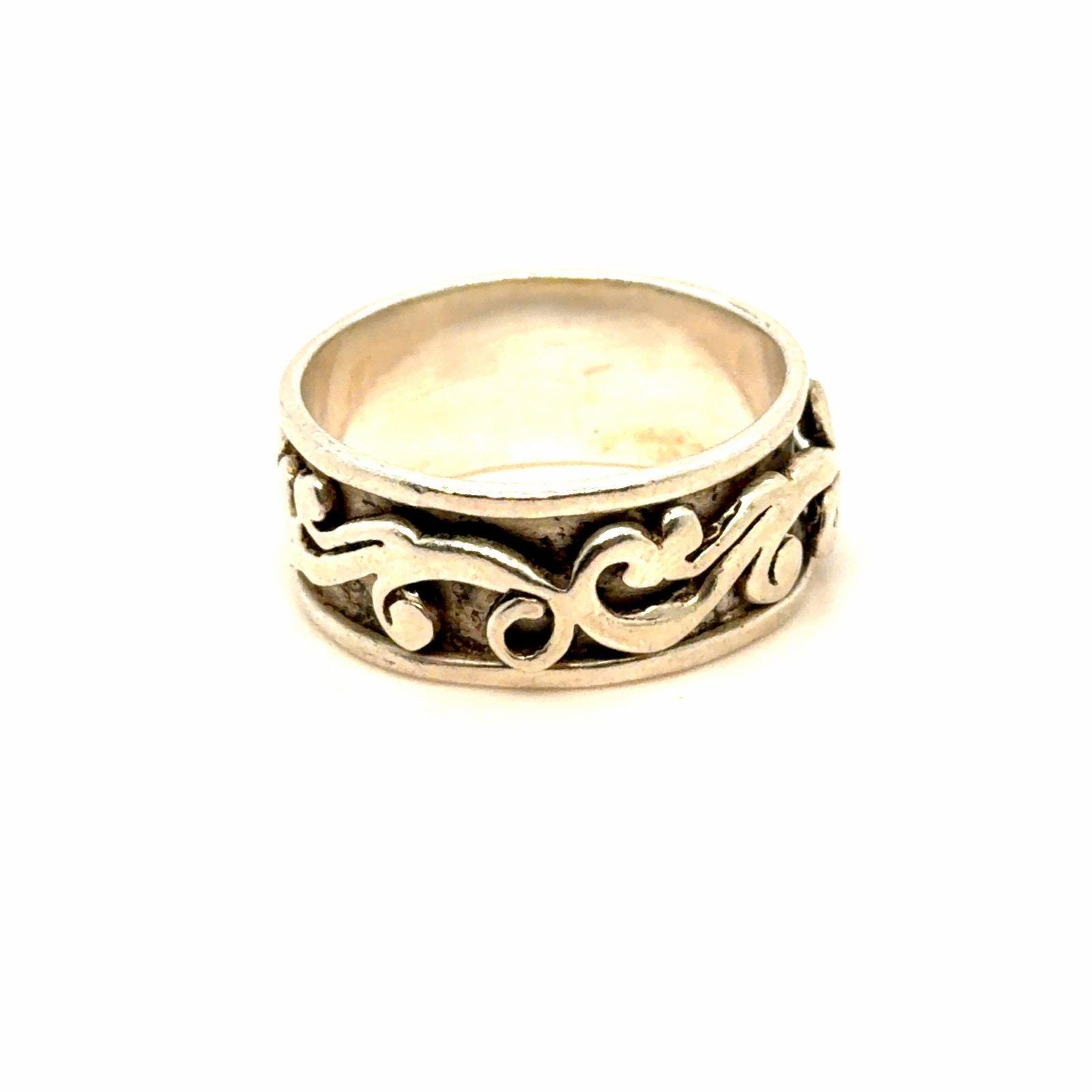 Silver 925 Scroll Spinner Ring