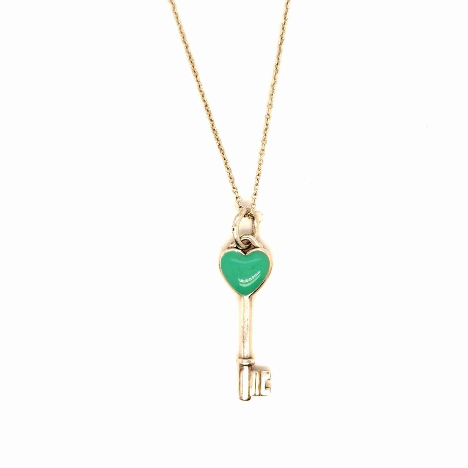 T&Co. 925 Enamel Heart Key Necklace
