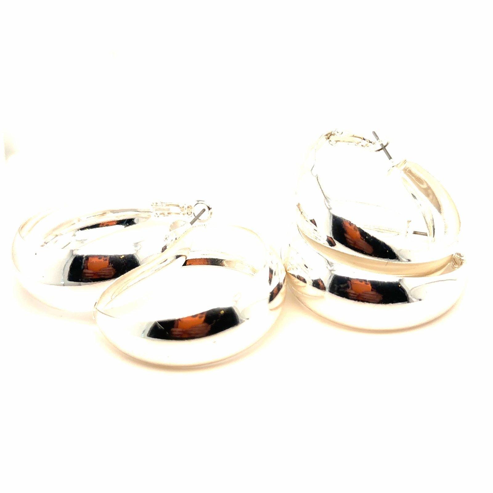 2 Pairs Of Chunky Hoops
