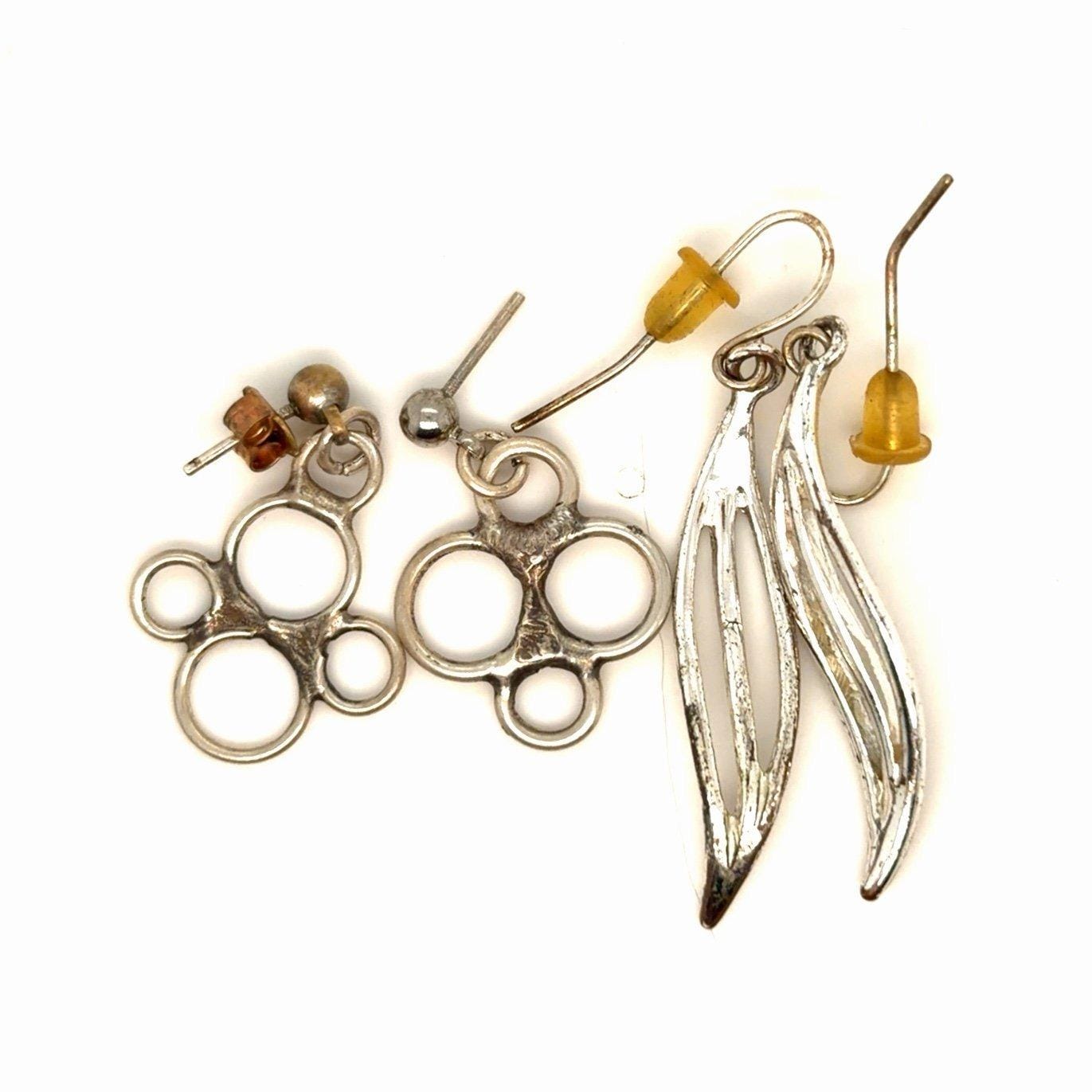 2 Pairs of Silver Tone Earrings