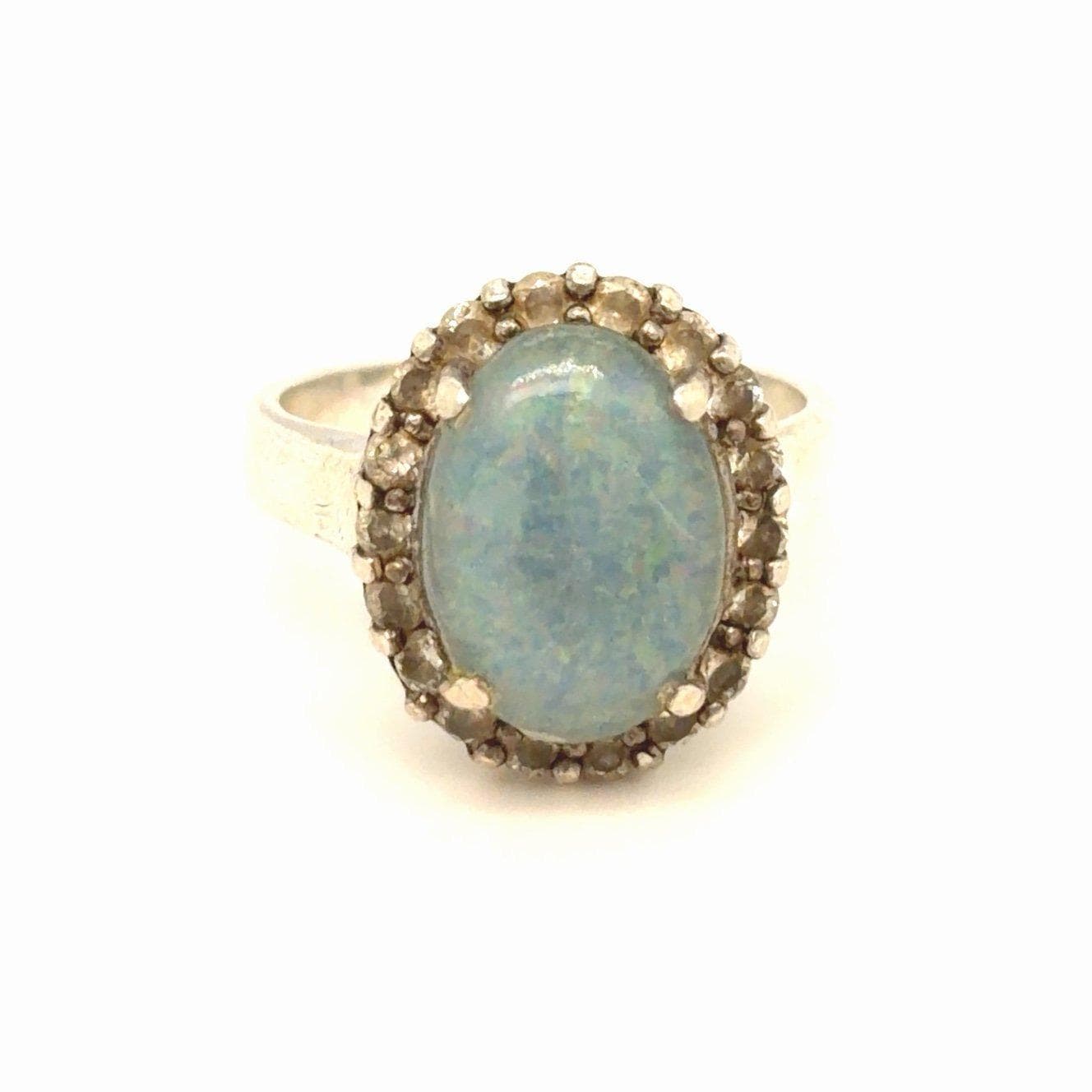 Silver 925 Opal/Cz Ring
