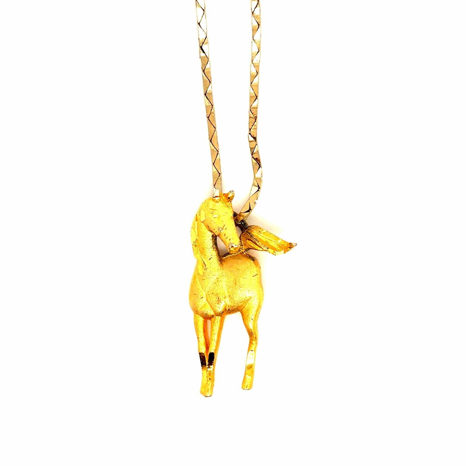 Japan Chain Horse Pendant Necklace