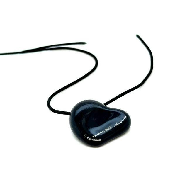 T&Co. Black Heart Cord Necklace