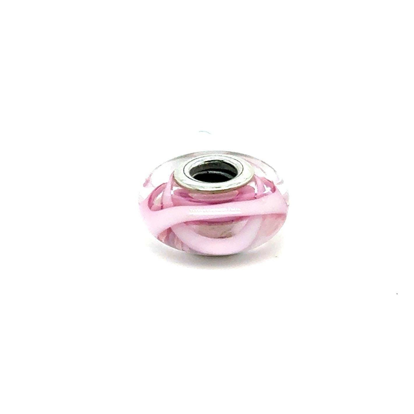 Pandora Murano Pink/White Spiral Charm
