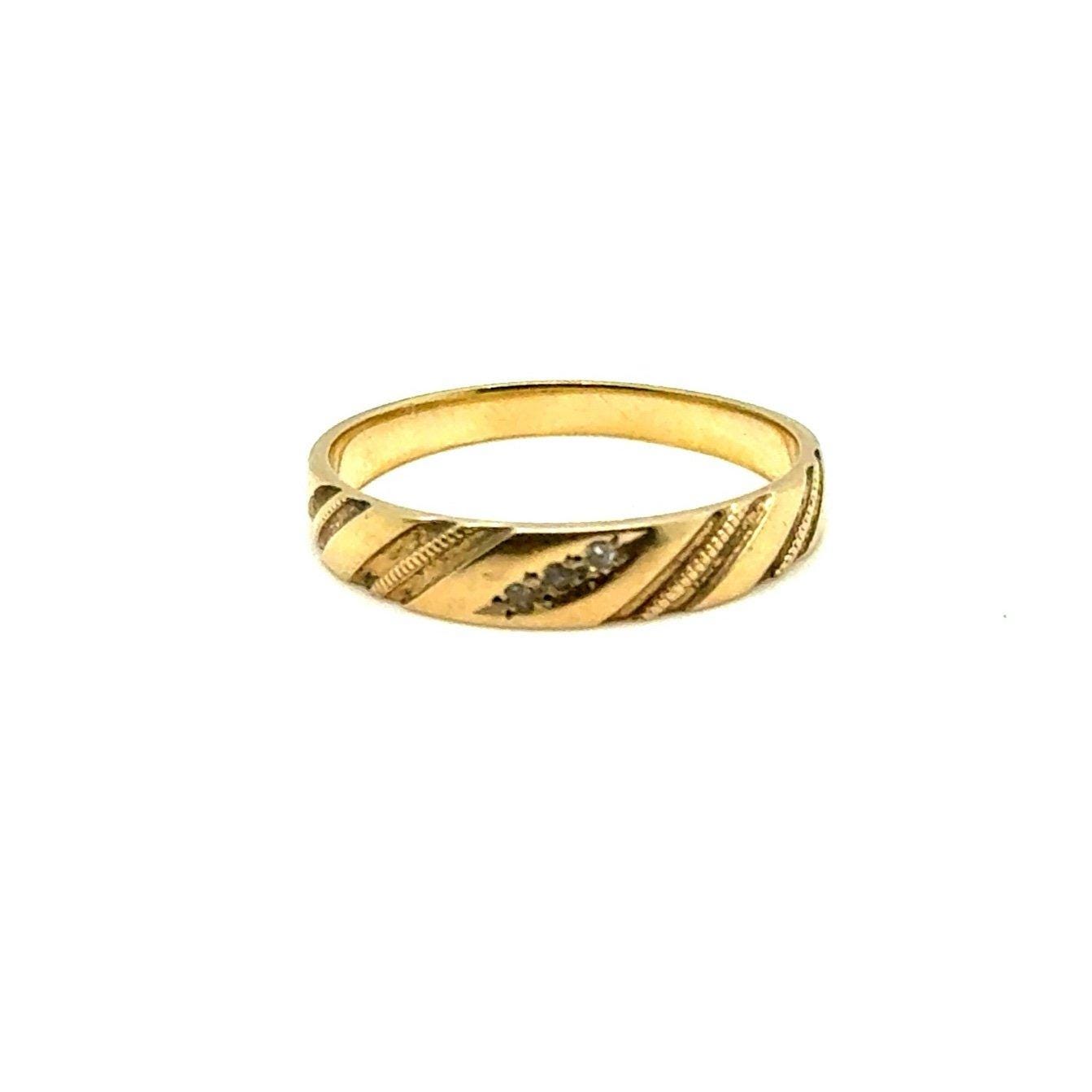 Dainty 10K Gold Diamond Band Ring