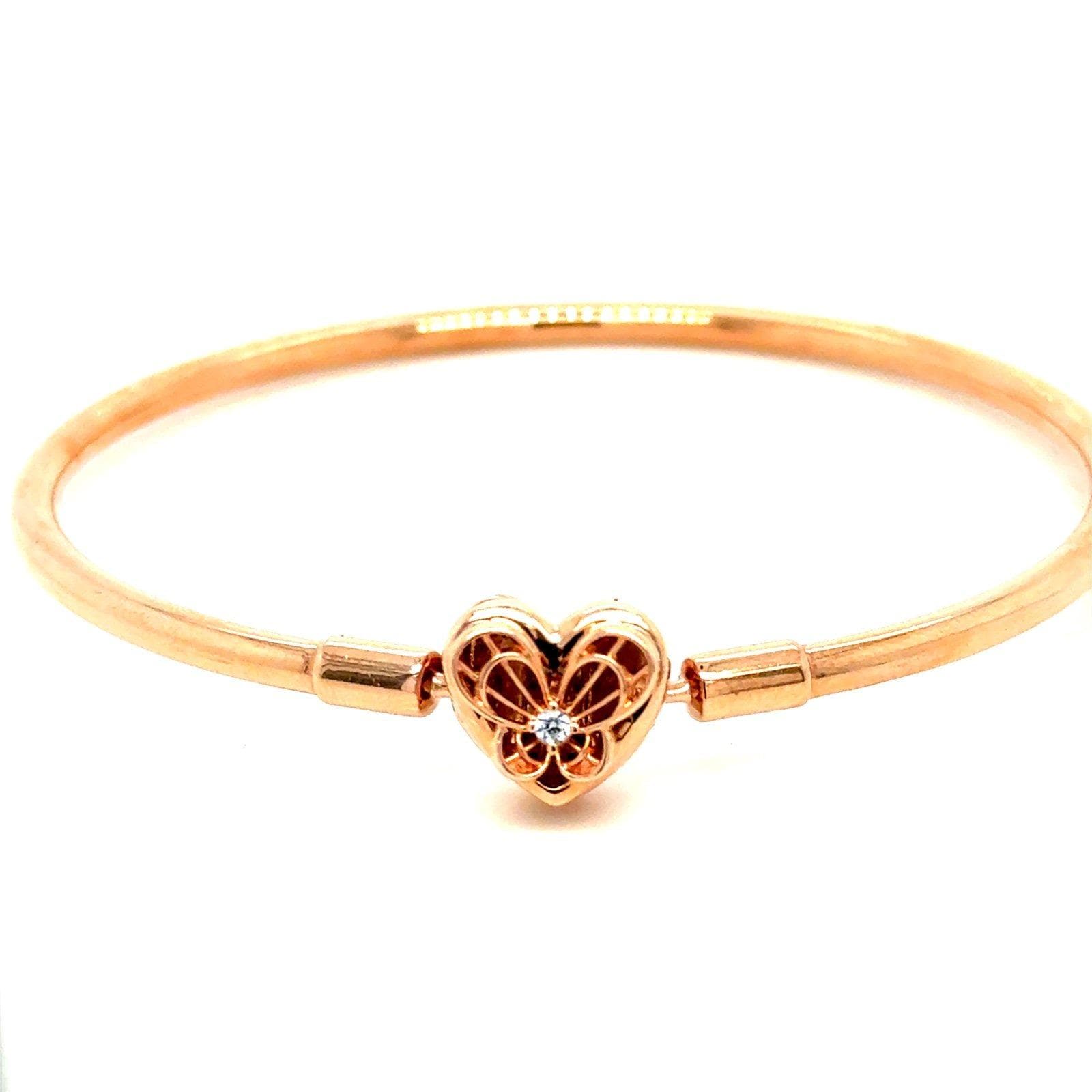 Pandora Rose Heart & Butterly Clasp Bangle