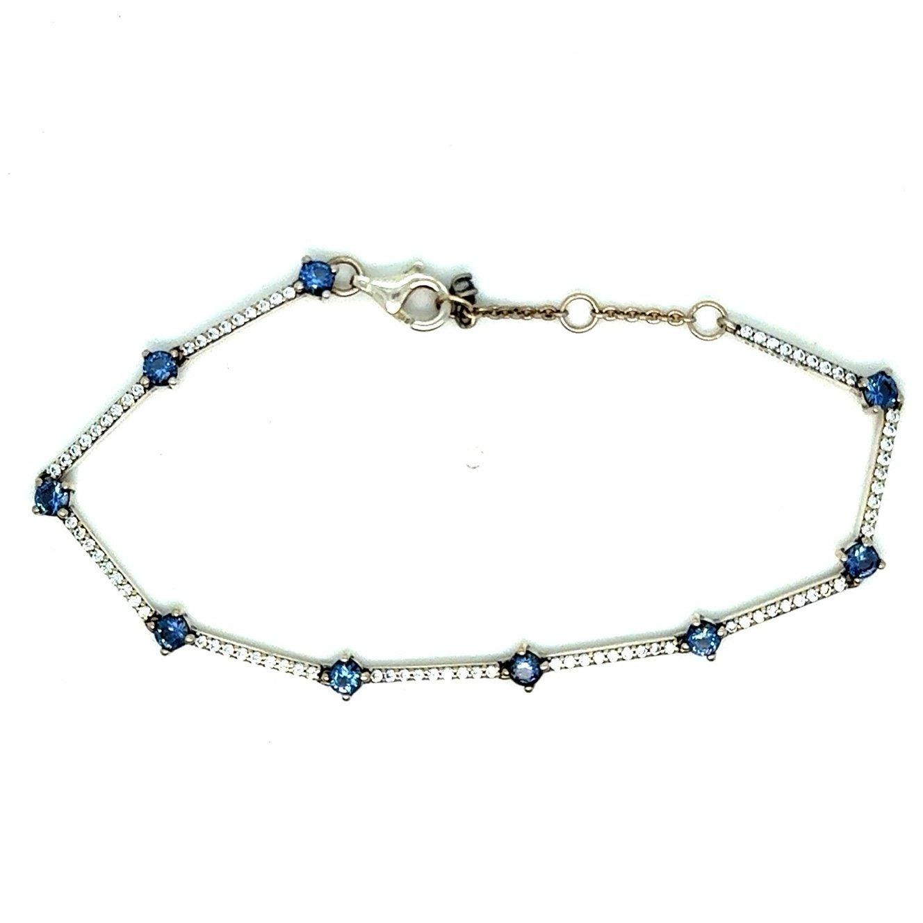 Pandora Blue Sparkling Pave Bars Bracelet