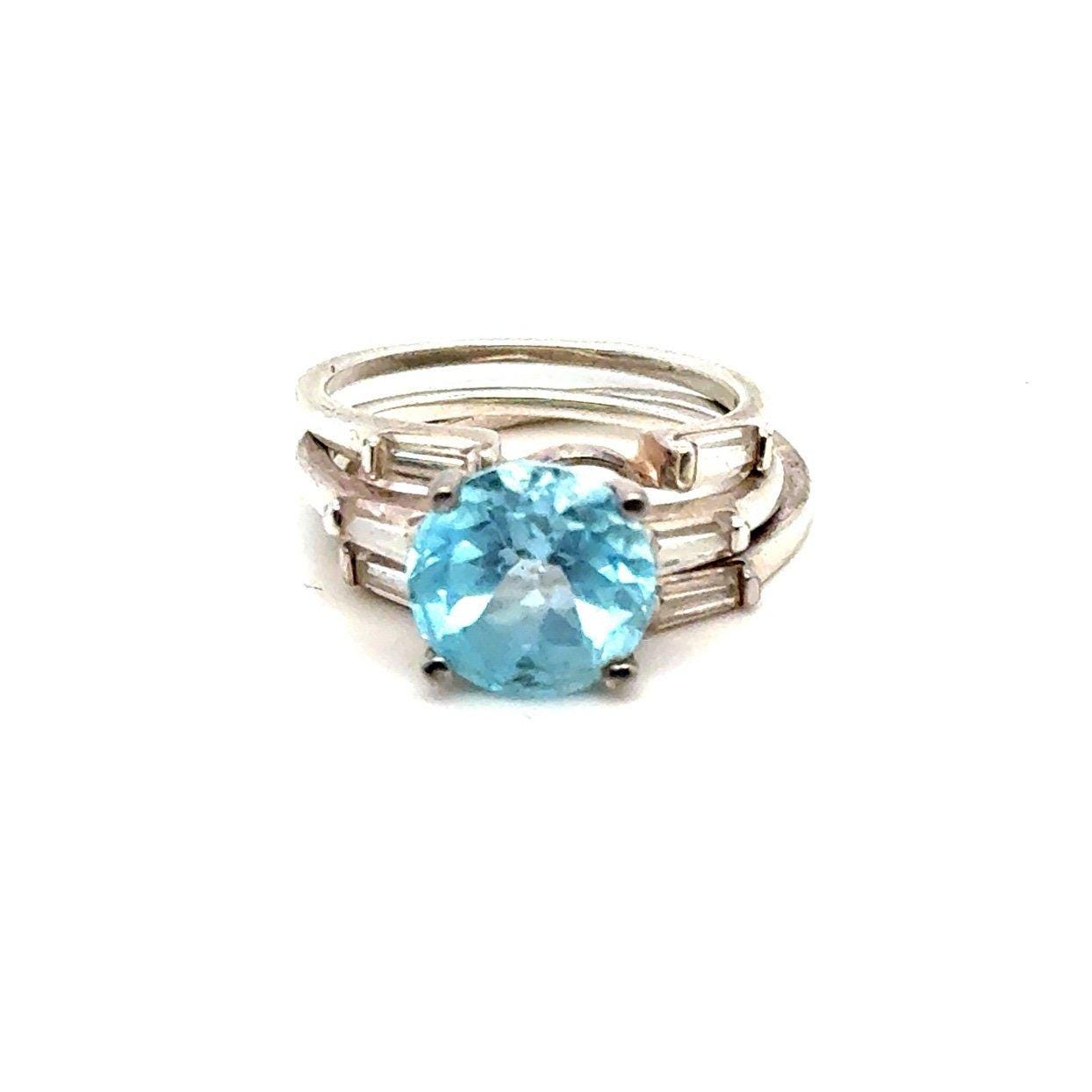Silver 925 Topaz Ring Set (3-Pcs)