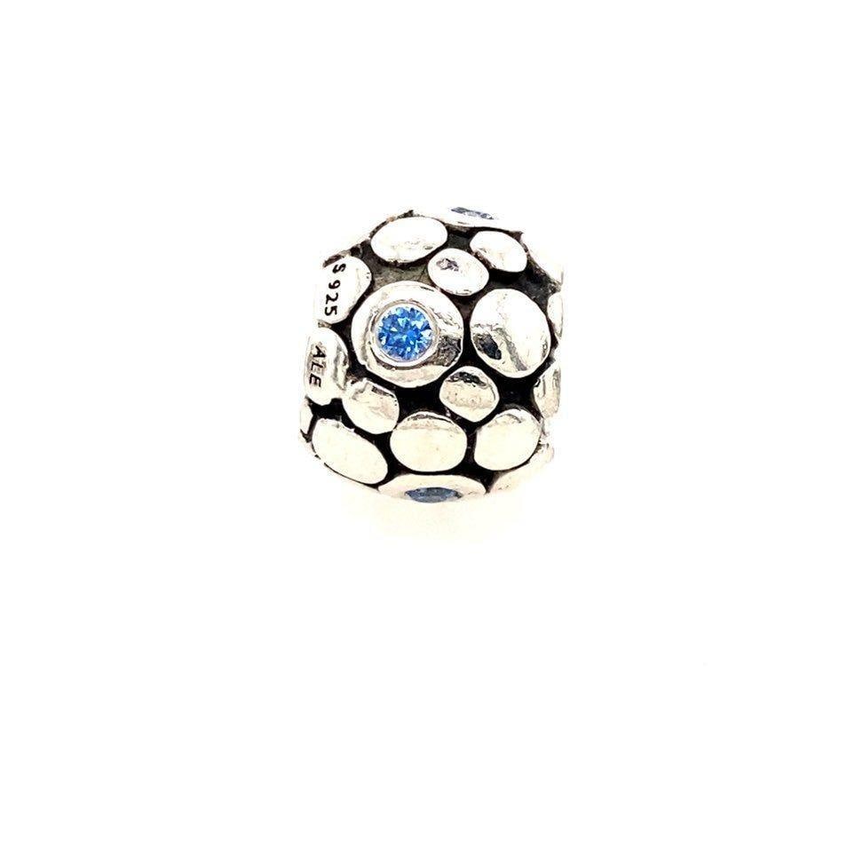 Pandora Blue Cz Round Charm